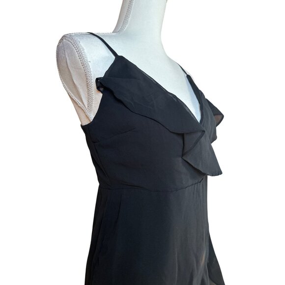 1. STATE Faux Wrap Ruffle Romper in Rich Black Small New Womens Mini - Picture 5 of 9